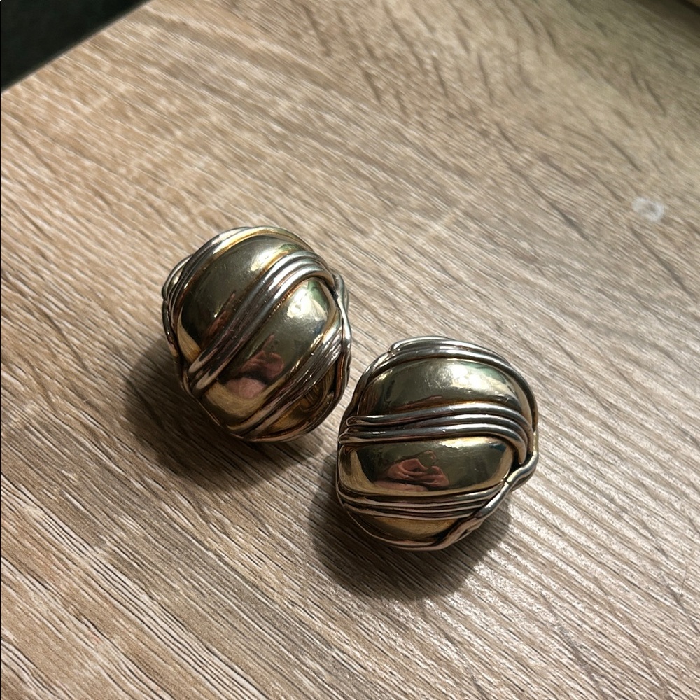 Sterling silver and brass designer “Ben Ami” earrings. - Picture 5 of 5